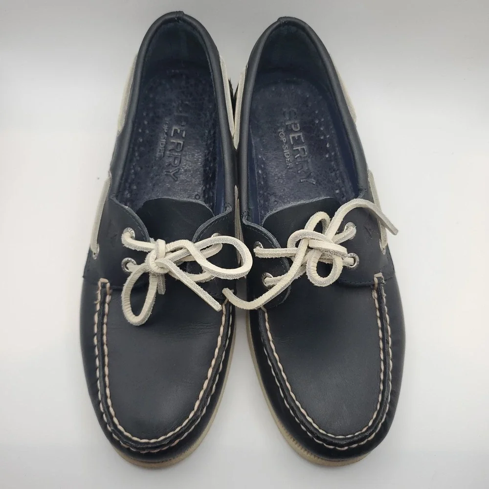 Sperry Top-Sider A/O Authentic Original 2 Eye Navy Boat Shoe Men's size 8 M